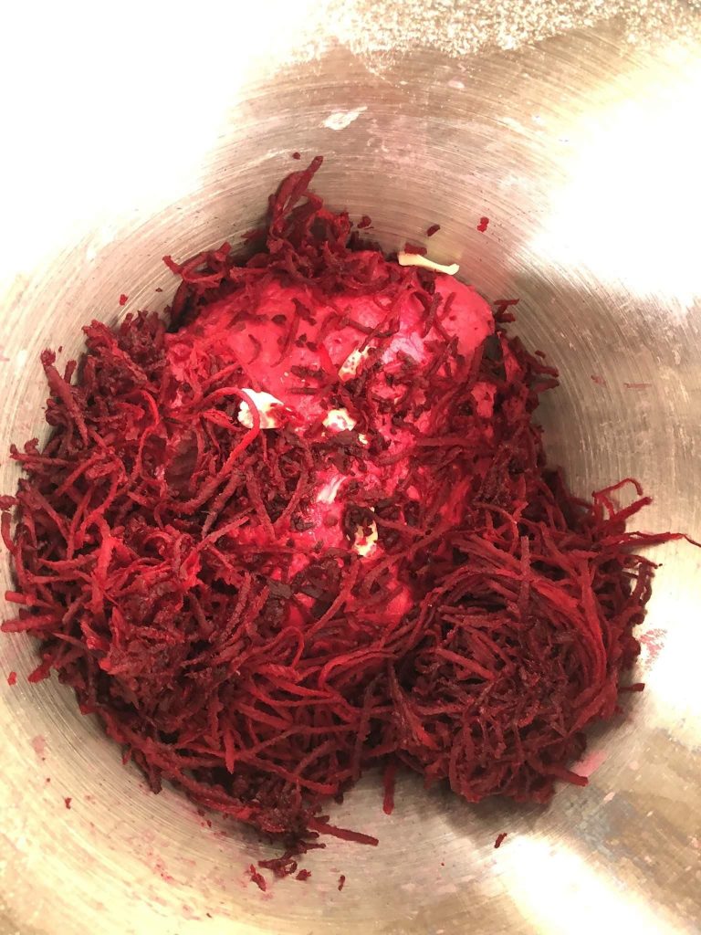 Rote Zora - das Dinkel-Rote Beete CarpaccioBrot - BmF - Backen mit Freunden